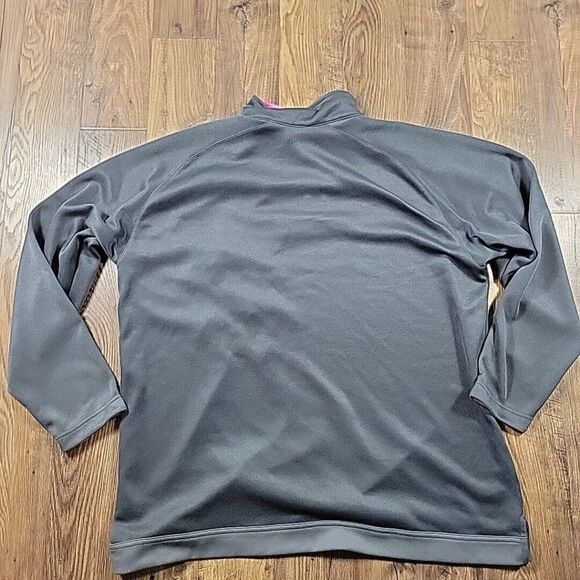 Nike Flight Sweatshirt Mens 2XL Gray Pink Dri Fit Quarter Zip Knit Pullover - Picture 8 of 8